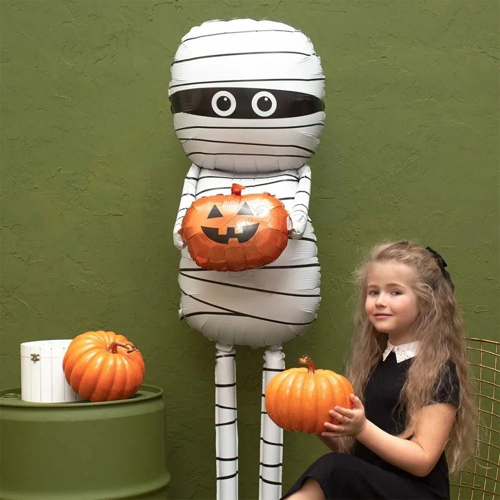 Spooky Mummy Pumpkin Foil Balloon - Halloween - Balloons & Garlands - Scribble Snacks