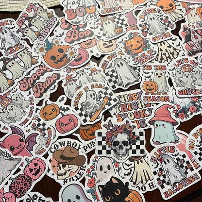 Spooky Pumpkin Ghost Stickers Set - Halloween - Stickers & Labels (including Scrapbooking, Wall Decals) - Scribble Snacks