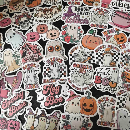 Spooky Pumpkin Ghost Stickers Set - Halloween - Stickers & Labels (including Scrapbooking, Wall Decals) - Scribble Snacks