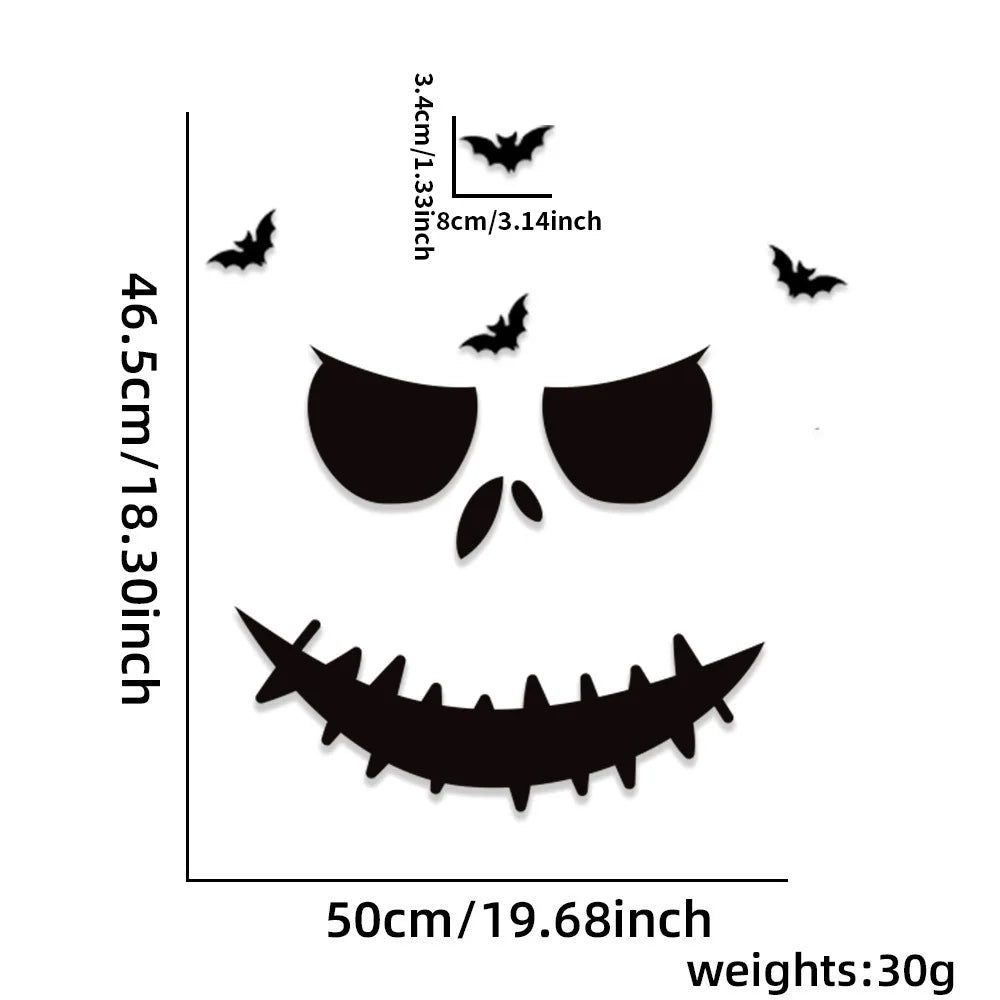 Spooky Pumpkin Ghost Window Stickers - Halloween - Stickers & Labels (including Scrapbooking, Wall Decals) - Scribble Snacks