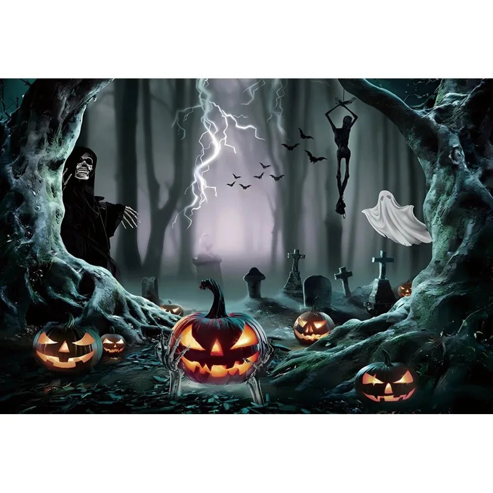 Spooky Pumpkin Skull Tapestry - Halloween - Party Banners & Hanging Ornaments - Scribble Snacks