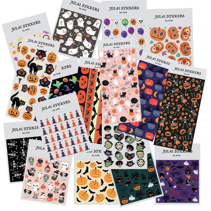 Spooky Pumpkin Sticker Pack - Halloween - Stickers & Labels (including Scrapbooking, Wall Decals) - Scribble Snacks