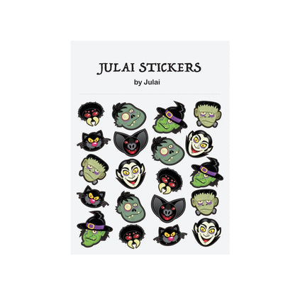 Spooky Pumpkin Sticker Pack - Halloween - Stickers & Labels (including Scrapbooking, Wall Decals) - Scribble Snacks