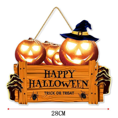 Spooky Pumpkin Wall Sign - Halloween - Kitchen & Home Decor (Cushion Covers, Towels, Dishes) - Scribble Snacks