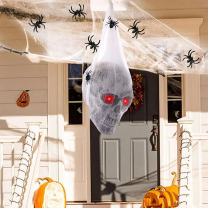 Spooky Skull Halloween Decor - Halloween - Voice - Activated Props & Scary Sounds - Scribble Snacks