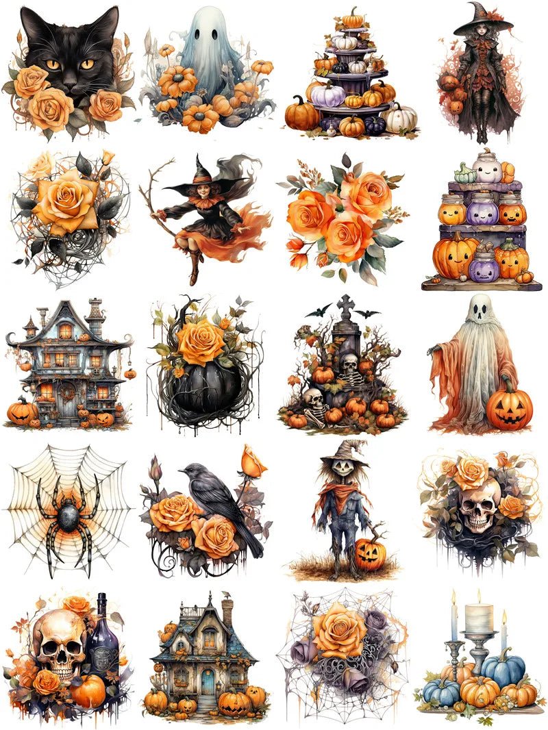 Spooky Snack Stickery Delights - Halloween - Stickers & Labels (including Scrapbooking, Wall Decals) - Scribble Snacks