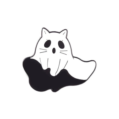 Spooky Snacks Ghost Brooch - Halloween - Clothing Accessories (Necklaces, Vampire Teeth, Pins, Headwear) - Scribble Snacks