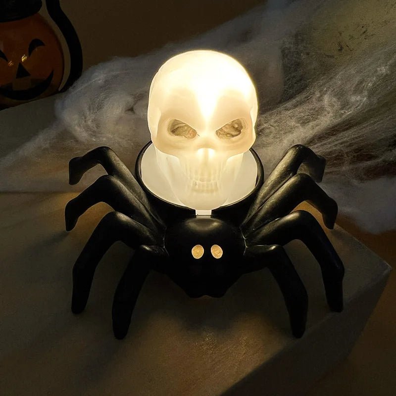 Spooky Spider Skull Candle Decor - Halloween - Lanterns & Candle Holders - Scribble Snacks