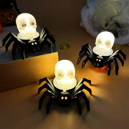 Spooky Spider Skull Candle Decor - Halloween - Lanterns & Candle Holders - Scribble Snacks