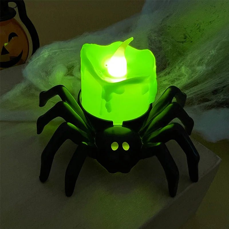 Spooky Spider Skull Candle Decor - Halloween - Lanterns & Candle Holders - Scribble Snacks