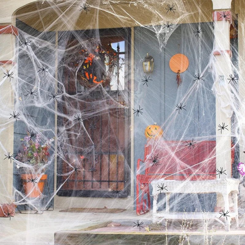 Spooky Spider Web Decor Accessories - Halloween - Spider Webs & Gauze Decorations - Scribble Snacks