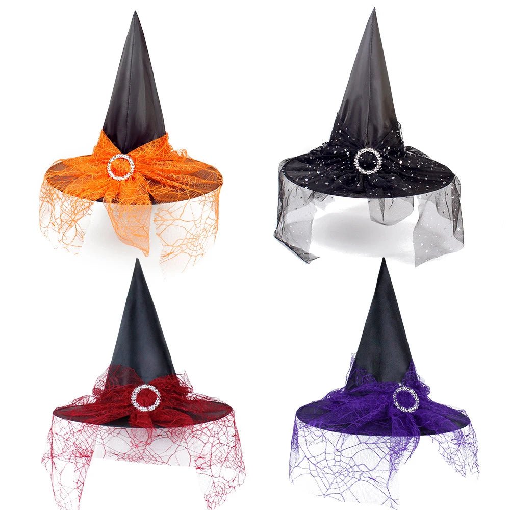 Spooky Star Witch Hat - Halloween - Clothing Accessories (Necklaces, Vampire Teeth, Pins, Headwear) - Scribble Snacks