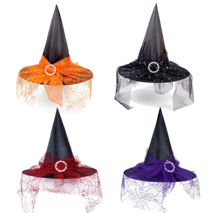 Spooky Star Witch Hat - Halloween - Clothing Accessories (Necklaces, Vampire Teeth, Pins, Headwear) - Scribble Snacks