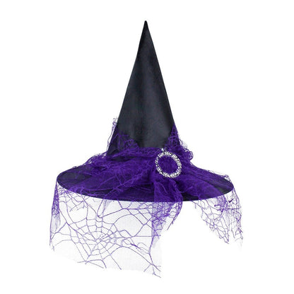 Spooky Star Witch Hat - Halloween - Clothing Accessories (Necklaces, Vampire Teeth, Pins, Headwear) - Scribble Snacks