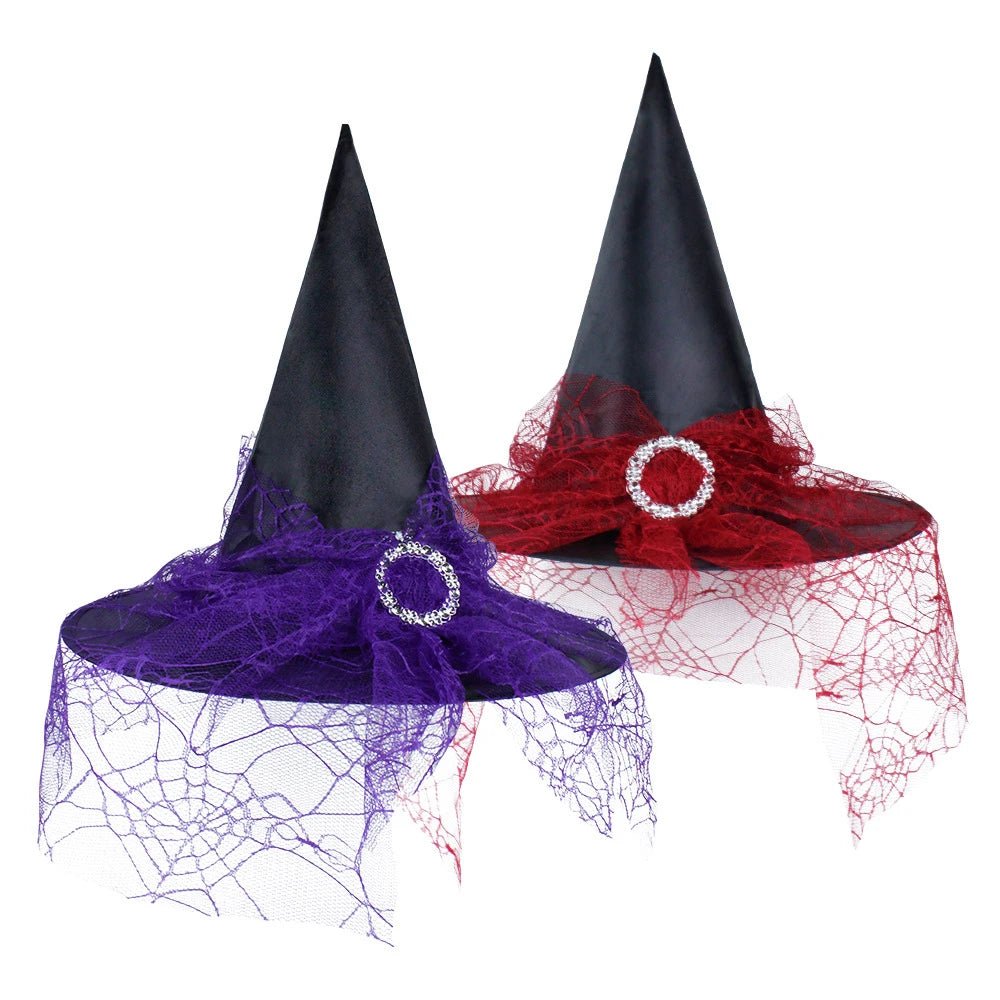 Spooky Star Witch Hat - Halloween - Clothing Accessories (Necklaces, Vampire Teeth, Pins, Headwear) - Scribble Snacks