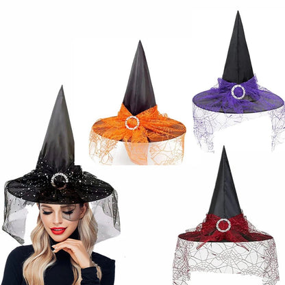 Spooky Star Witch Hat - Halloween - Clothing Accessories (Necklaces, Vampire Teeth, Pins, Headwear) - Scribble Snacks