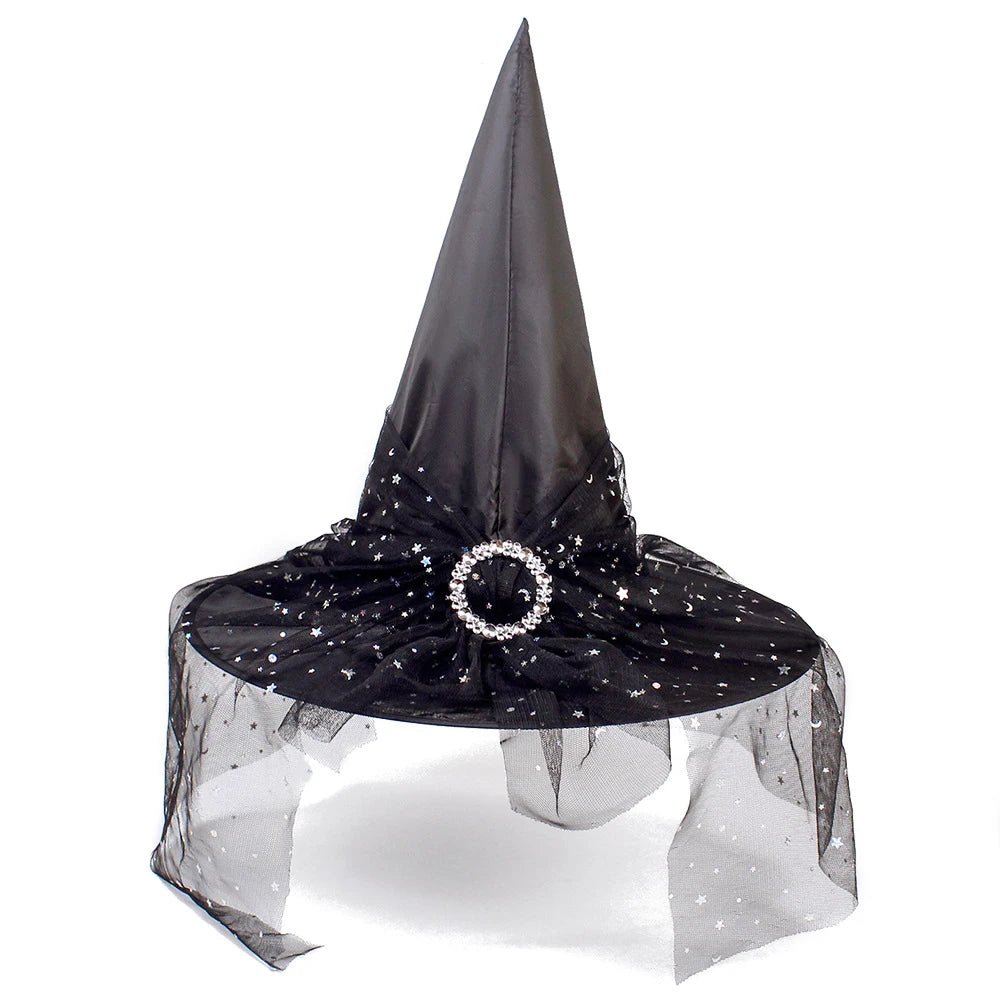 Spooky Star Witch Hat - Halloween - Clothing Accessories (Necklaces, Vampire Teeth, Pins, Headwear) - Scribble Snacks