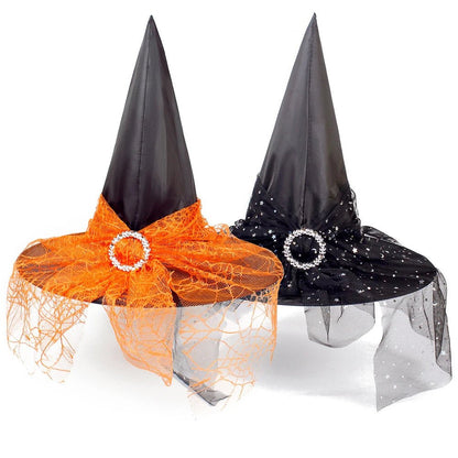 Spooky Star Witch Hat - Halloween - Clothing Accessories (Necklaces, Vampire Teeth, Pins, Headwear) - Scribble Snacks