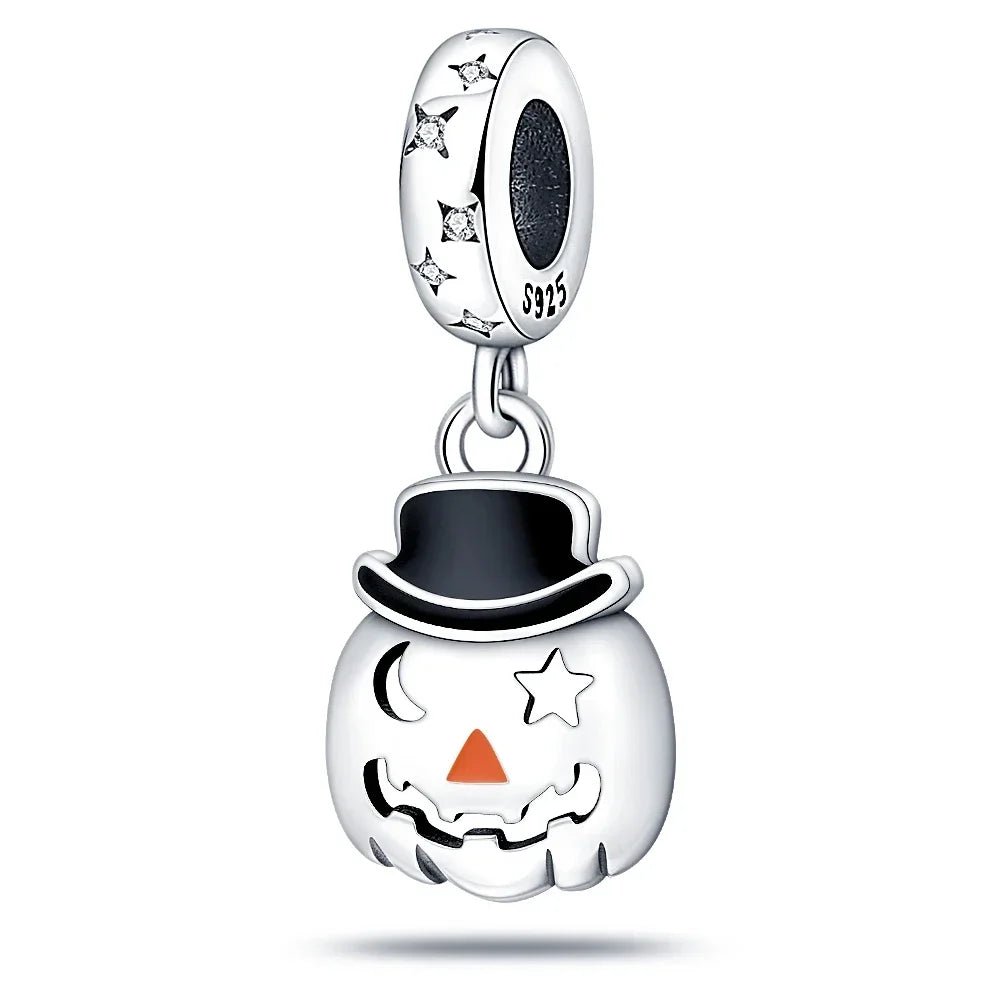 Spooky Sterling Silver Charm Bead - Halloween - Clothing Accessories (Necklaces, Vampire Teeth, Pins, Headwear) - Scribble Snacks