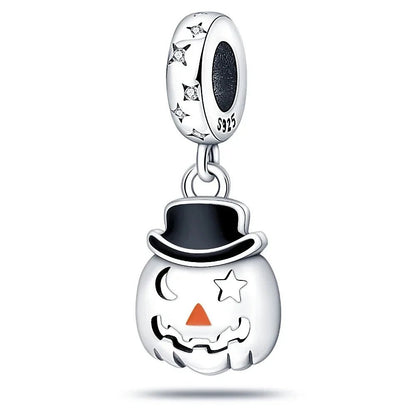 Spooky Sterling Silver Charm Bead - Halloween - Clothing Accessories (Necklaces, Vampire Teeth, Pins, Headwear) - Scribble Snacks