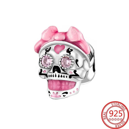 Spooky Sterling Silver Charm Bead - Halloween - Clothing Accessories (Necklaces, Vampire Teeth, Pins, Headwear) - Scribble Snacks