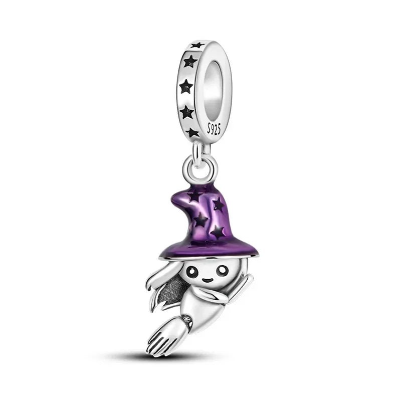 Spooky Sterling Silver Charm Bead - Halloween - Clothing Accessories (Necklaces, Vampire Teeth, Pins, Headwear) - Scribble Snacks