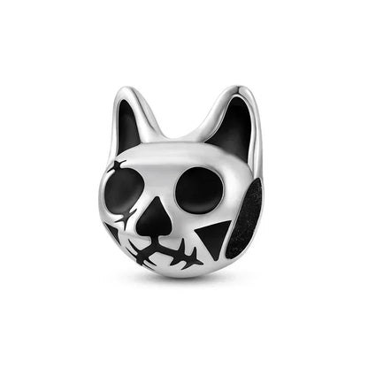 Spooky Sterling Silver Charm Bead - Halloween - Clothing Accessories (Necklaces, Vampire Teeth, Pins, Headwear) - Scribble Snacks