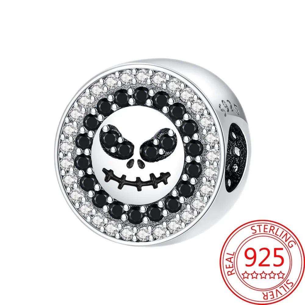 Spooky Sterling Silver Charm Bead - Halloween - Clothing Accessories (Necklaces, Vampire Teeth, Pins, Headwear) - Scribble Snacks