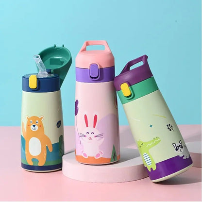 Straw Lid Apple Thermos Bottle - Water Bottles - Scribble Snacks