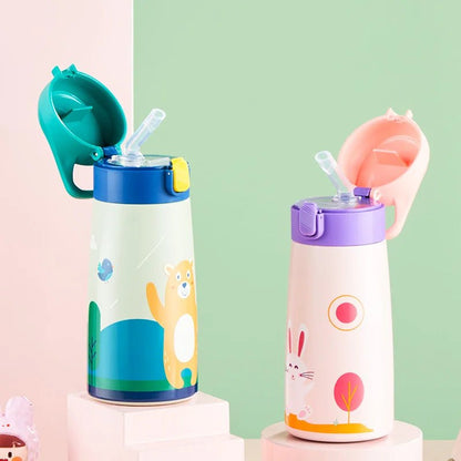 Straw Lid Apple Thermos Bottle - Water Bottles - Scribble Snacks