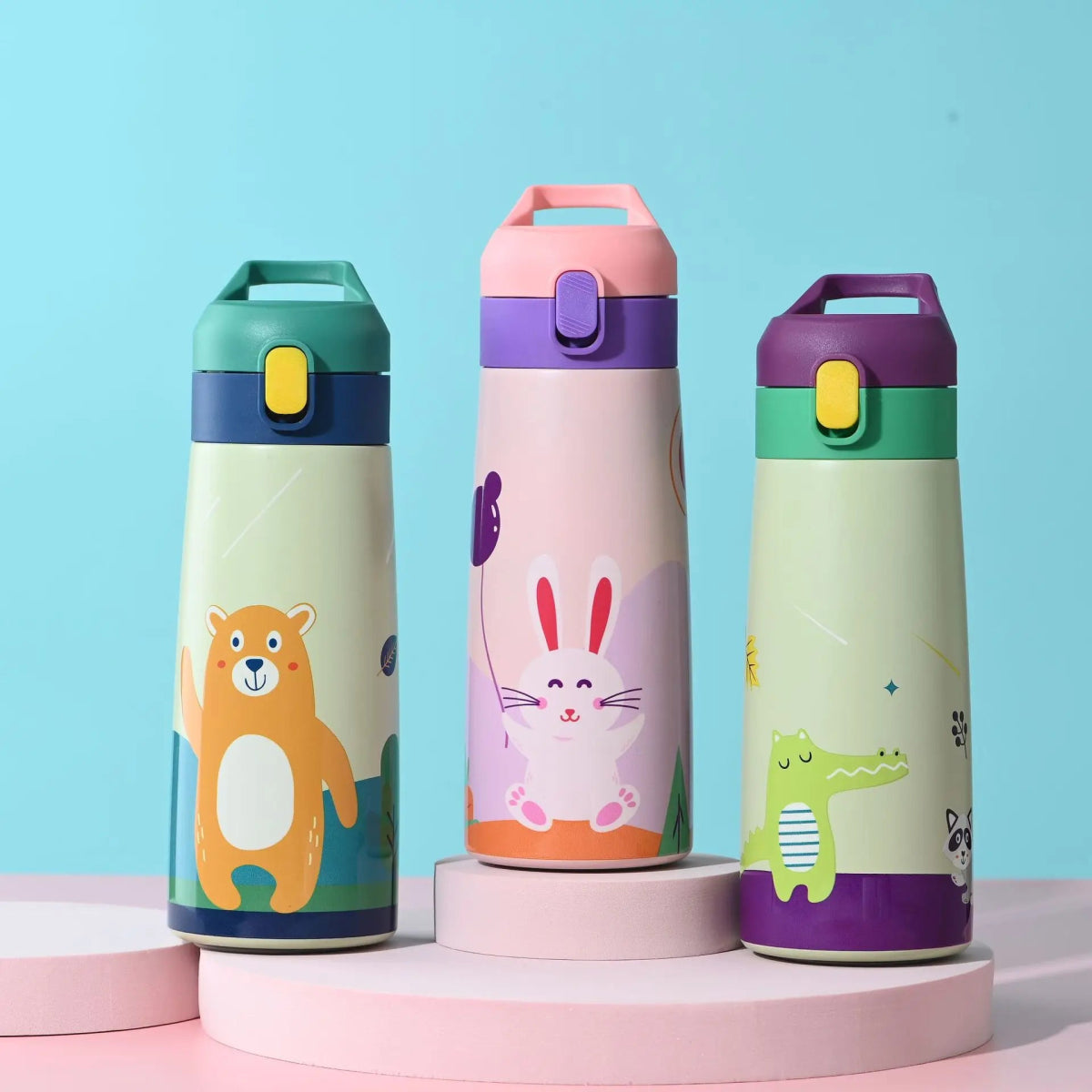 Straw Lid Apple Thermos Bottle - Water Bottles - Scribble Snacks