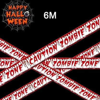 Trick 'Roll' Treat Halloween Tape - Halloween - Haunted House Props (Bloody Cloth, Tombstones, Warning Tape) - Scribble Snacks