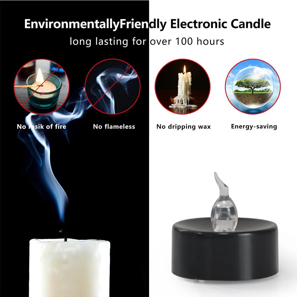 Warm Black Flameless Candle Set - Halloween - Floating Fireball Lamps & Candles - Scribble Snacks