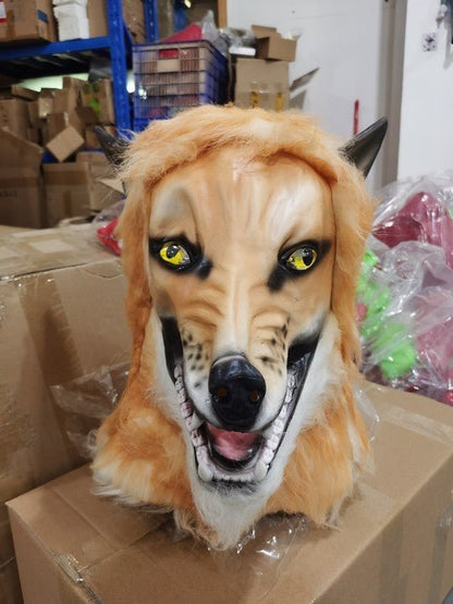 Werewolf Costume Party Mask Halloween Simulation Animal Rotate Headwear Costume Wolf Face Masks Cosplay - 0 - Scribble Snacks