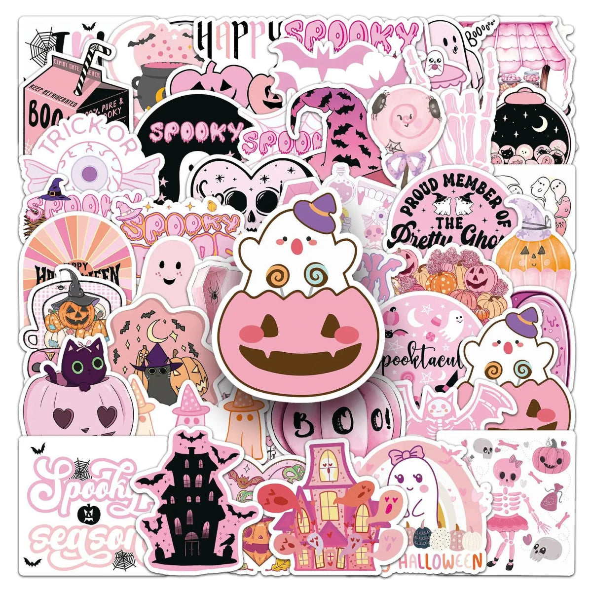 Wicked Pink Halloween Stickers - Halloween - Stickers & Labels (including Scrapbooking, Wall Decals) - Scribble Snacks