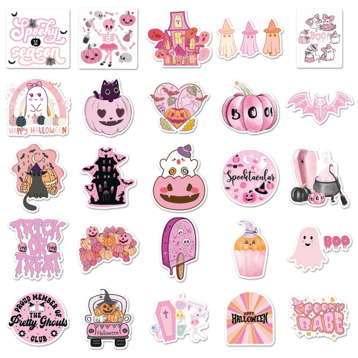 Wicked Pink Halloween Stickers - Halloween - Stickers & Labels (including Scrapbooking, Wall Decals) - Scribble Snacks