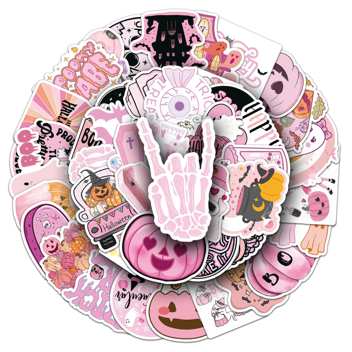 Wicked Pink Halloween Stickers - Halloween - Stickers & Labels (including Scrapbooking, Wall Decals) - Scribble Snacks