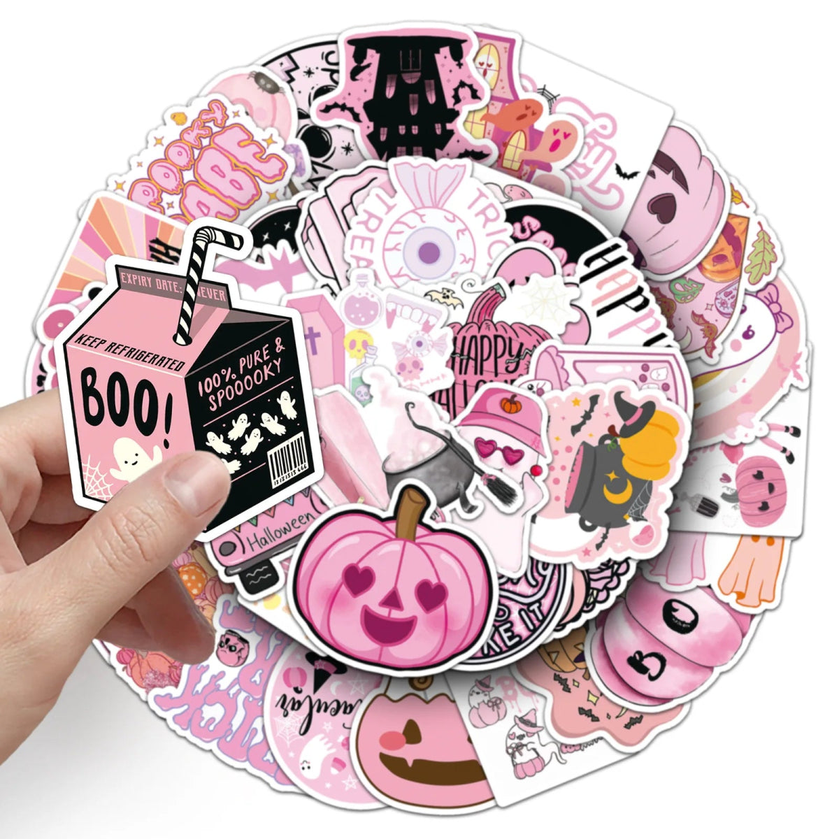 Wicked Pink Halloween Stickers - Halloween - Stickers & Labels (including Scrapbooking, Wall Decals) - Scribble Snacks