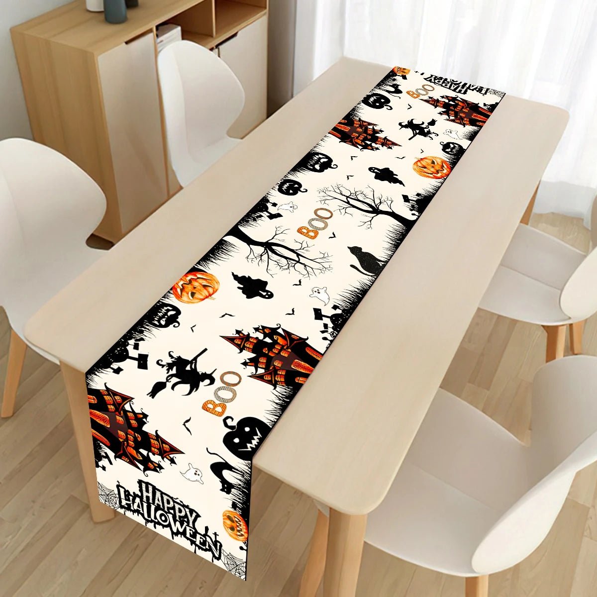 Witch Pumpkin Halloween Table Runner - Halloween - Tableware (Placemats, Napkin Rings, Table Runners) - Scribble Snacks