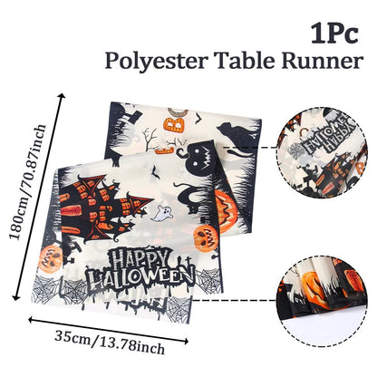 Witch Pumpkin Halloween Table Runner - Halloween - Tableware (Placemats, Napkin Rings, Table Runners) - Scribble Snacks