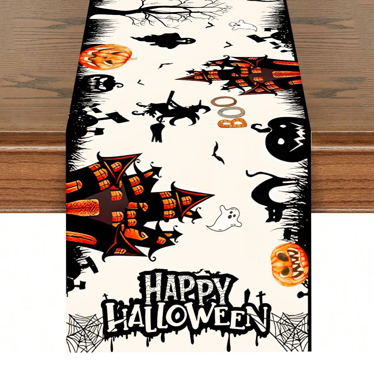 Witch Pumpkin Halloween Table Runner - Halloween - Tableware (Placemats, Napkin Rings, Table Runners) - Scribble Snacks