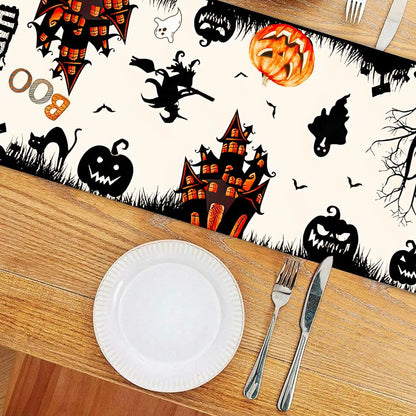 Witch Pumpkin Halloween Table Runner - Halloween - Tableware (Placemats, Napkin Rings, Table Runners) - Scribble Snacks