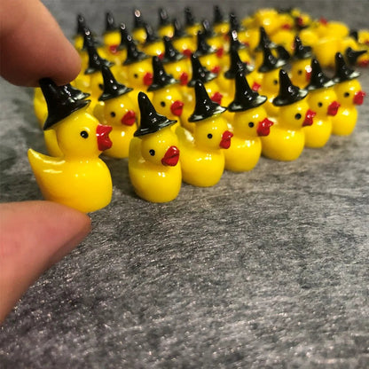 Witchy Hat Micro Resin Ducks - Halloween - Resin Ornaments & Charms - Scribble Snacks