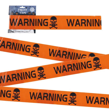 Witchy Skull Warning Tape - Halloween - Haunted House Props (Bloody Cloth, Tombstones, Warning Tape) - Scribble Snacks