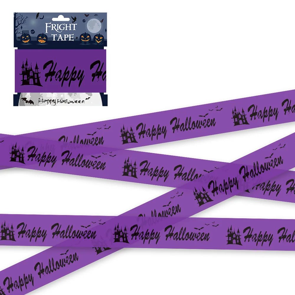 Witchy Skull Warning Tape - Halloween - Haunted House Props (Bloody Cloth, Tombstones, Warning Tape) - Scribble Snacks