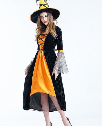 Women Scary Witch Costumes Adult Sorceress Cosplay Costume For Halloween Carnival Fancy Dress Women Magic Moment Costume - 0 - Scribble Snacks