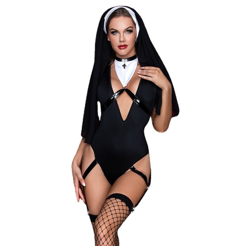 Women's Halloween Cosplay Nun Costume Set - 0 - Scribble Snacks