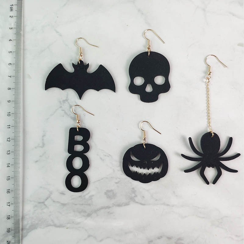 Women's Halloween Skull Spider Earrings - 0 - Scribble Snacks