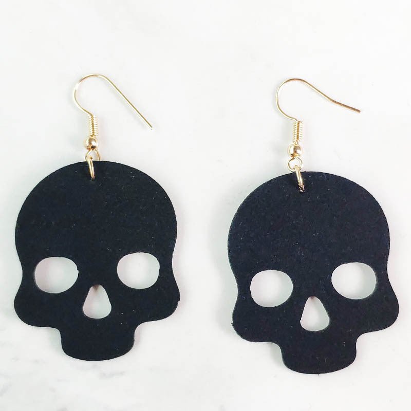 Women's Halloween Skull Spider Earrings - 0 - Scribble Snacks