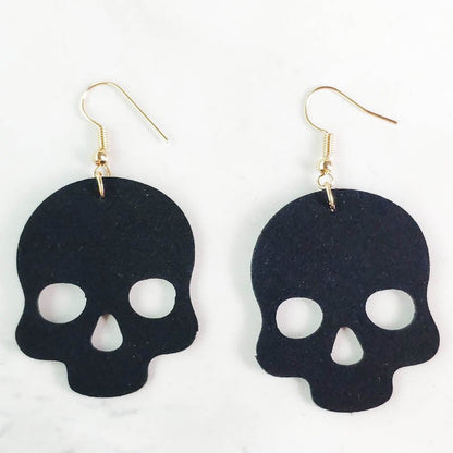 Women's Halloween Skull Spider Earrings - 0 - Scribble Snacks